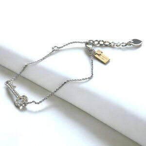 Kate Spade New York Silver Key To My Heart Charm Bracelet Adjustable Chain 8.5"